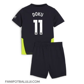 Manchester City Jeremy Doku #11 Echipament de Fotbal Replică 2024-25 Copii Deplasare (+ Șorturi)